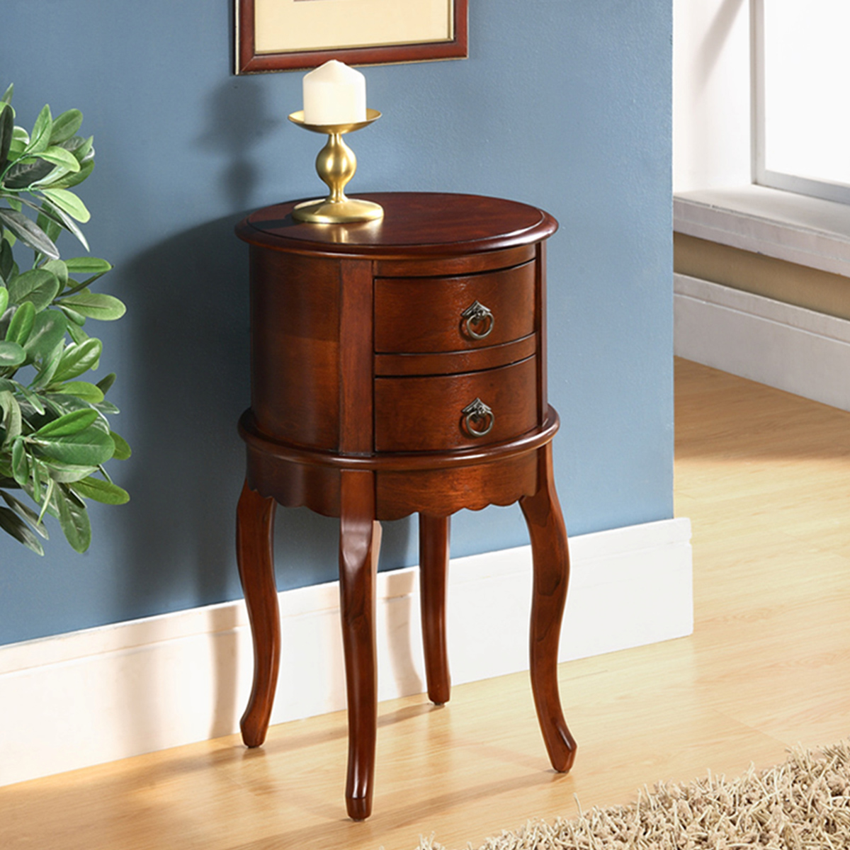Twin Drawer Round Hall Table