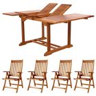TD72-44 - Teak Butterfly Set w/ Armchairs