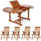 TE70-44 - Teak Oval Set w/ Armchairs