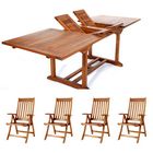 TE90-44 - Teak Rectangle Set w/ Armchairs
