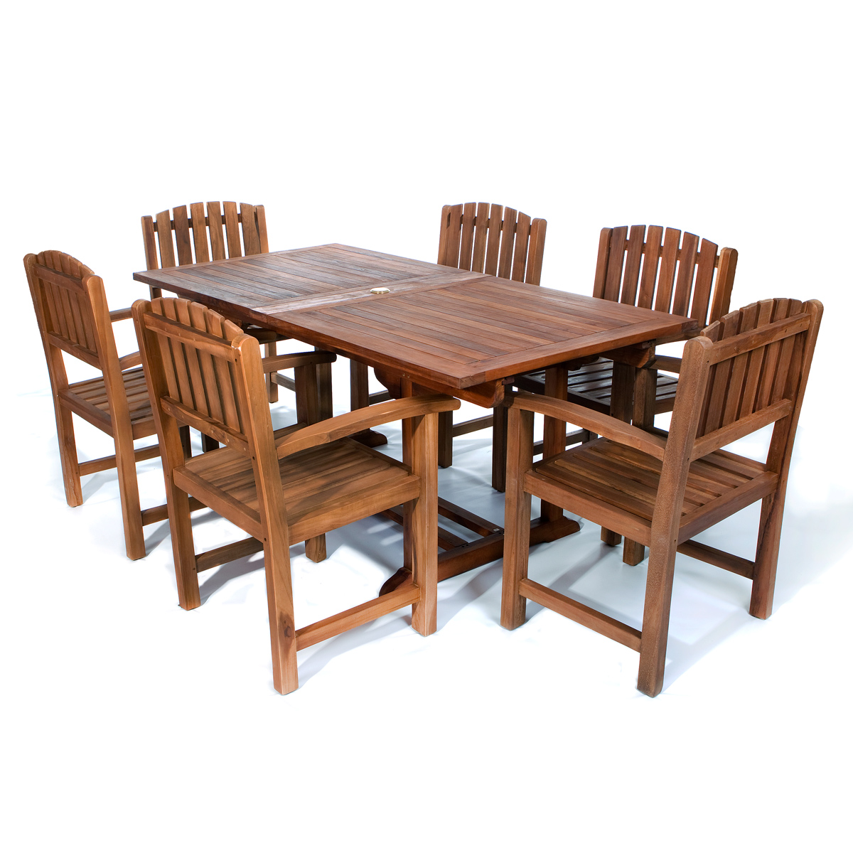 teak rectangle table 7 pc