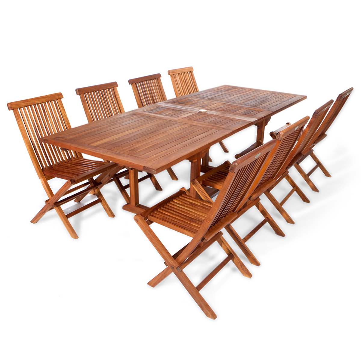 teak rectangle table 9 pc