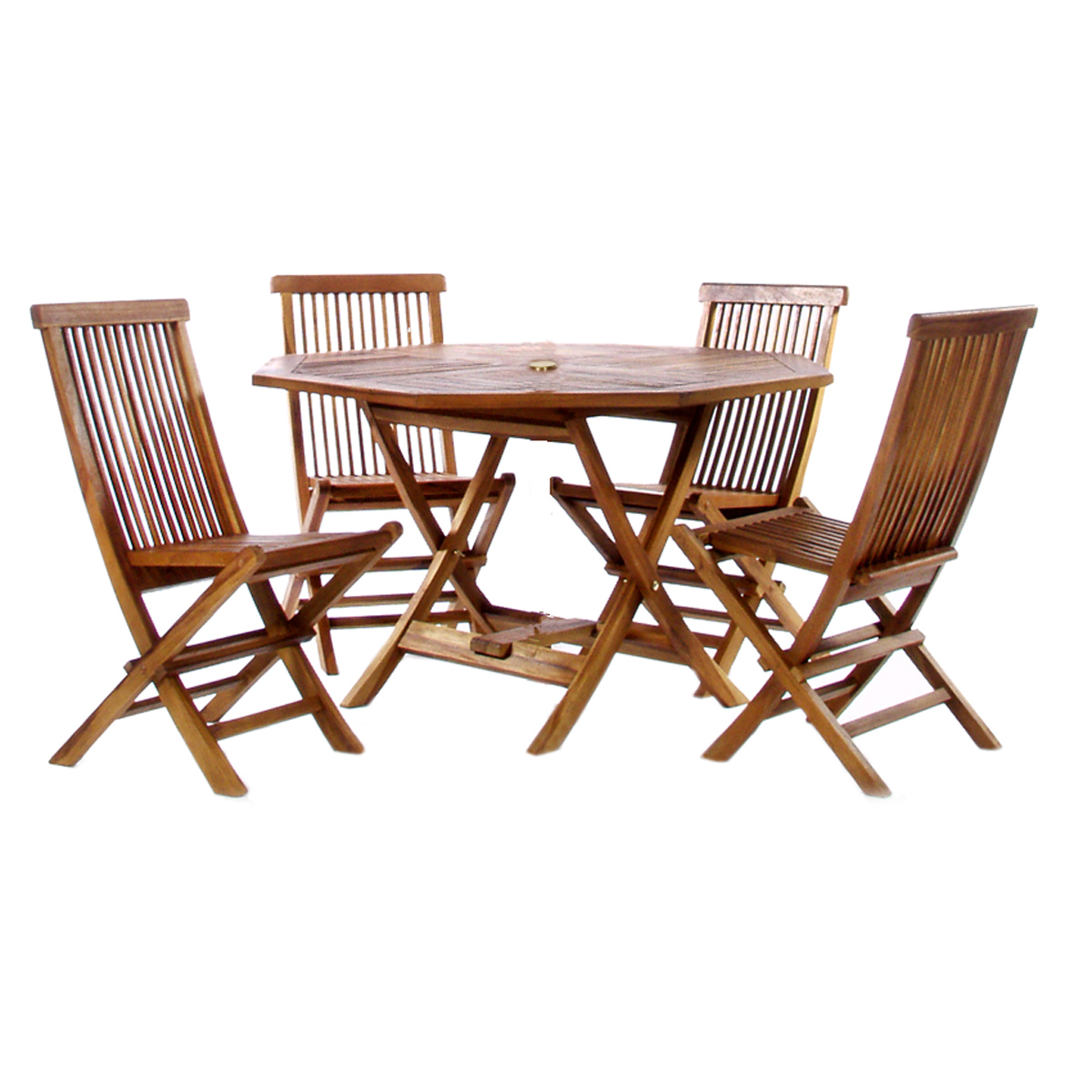 teak octagon table 5 pc