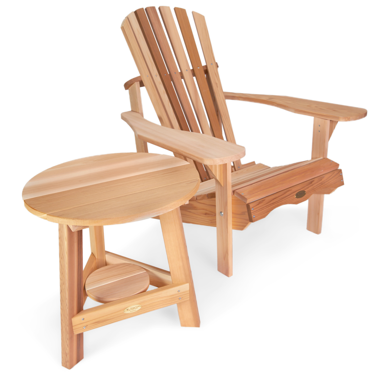 Cedar Adirondack Tripod Table Set